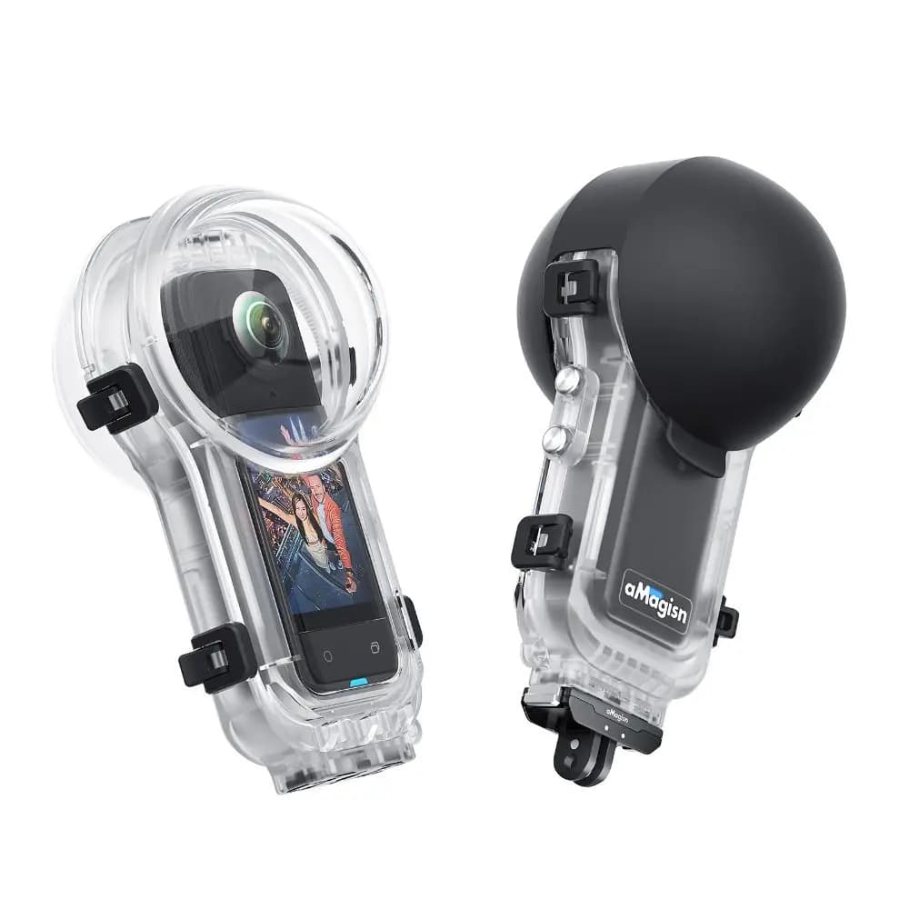New 60M Invisible underwater housing with lens cover Waterproof rigid case Transparent case for action camera accessories Insta360 X5