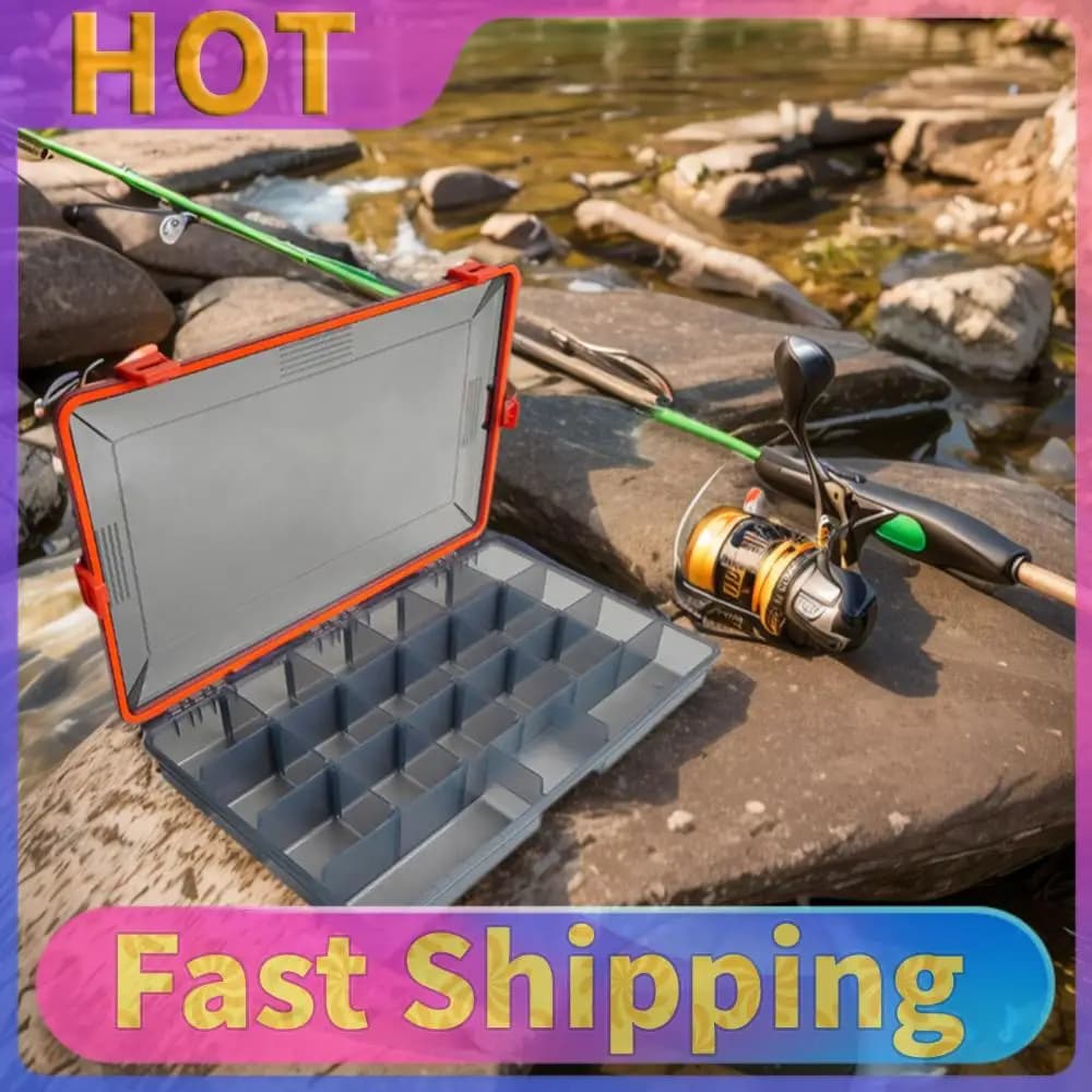 Sealed Fishing Equipment Box, Waterproof Container for baits and accessories with Open Fishing Panel