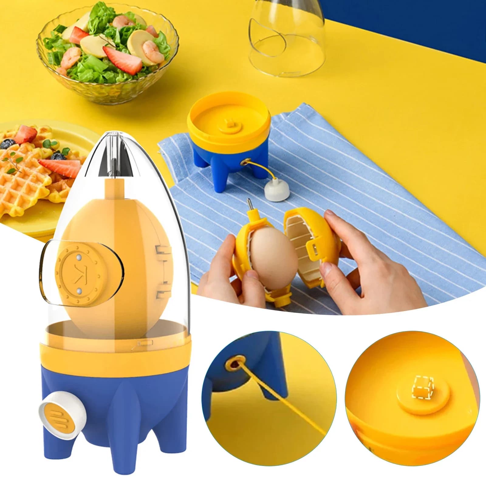 Razzo manuale estrattore per uova dorate Scrambler miscelatore per tuorlo d'uovo per uso domestico frullatore per albumen senza rompere le uova utensili da cucina