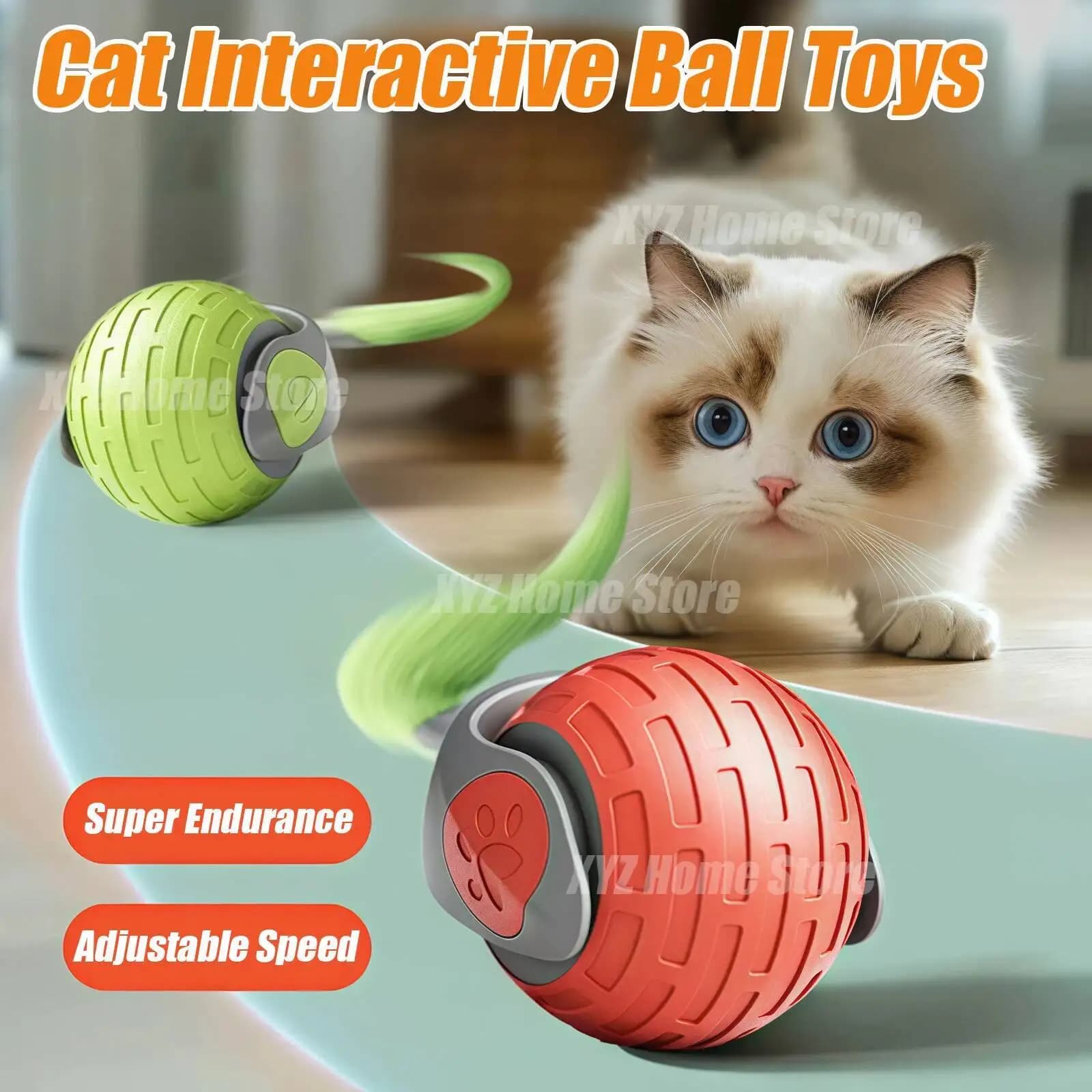 Interactive Toy for Cats, Automatic Electric Ball USB Rechargeable, Rebounding Ball for Gattini, Birthday Gift