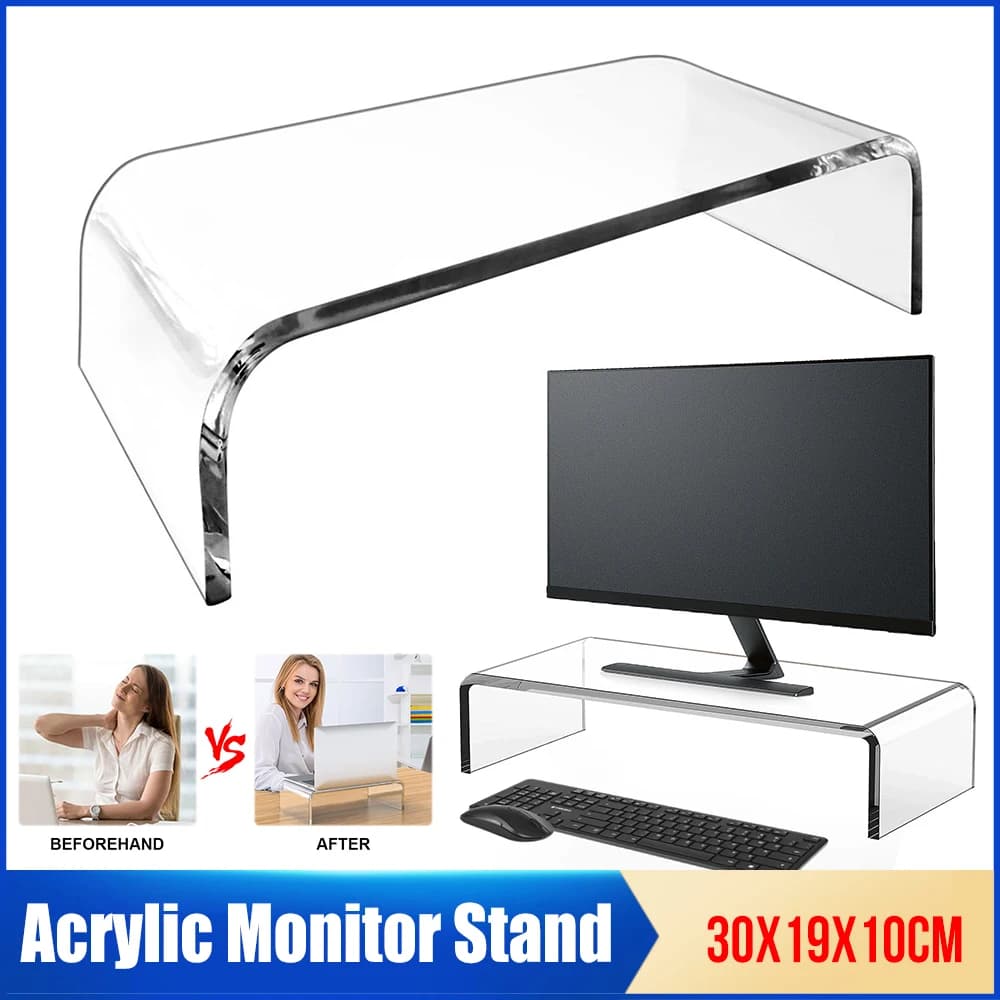 Acrylic Monitor Support, Laptop Stand, Desk Lift, Computer/Laptop/PC/Multimedia Support for Home and Office