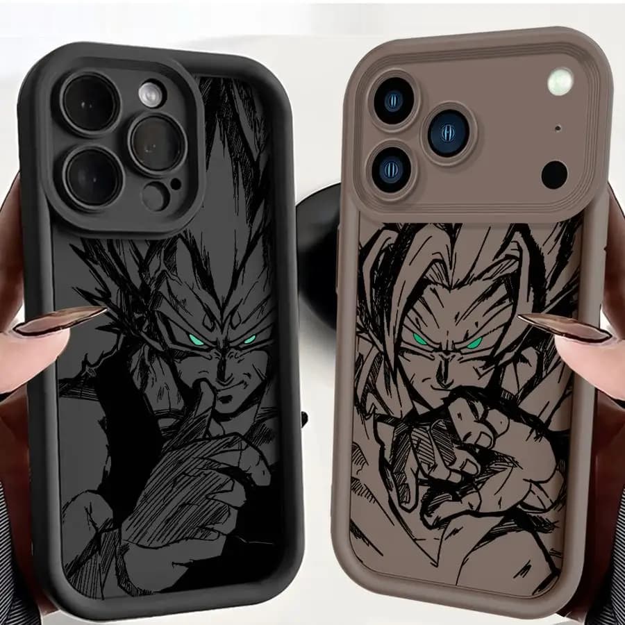 Soft Phone Case for Apple iPhone 16e 14 13 17Air XS 15 Plus XR 12 16 17 Pro Max 11 Dragon Ball Vegeta Son Goku Art