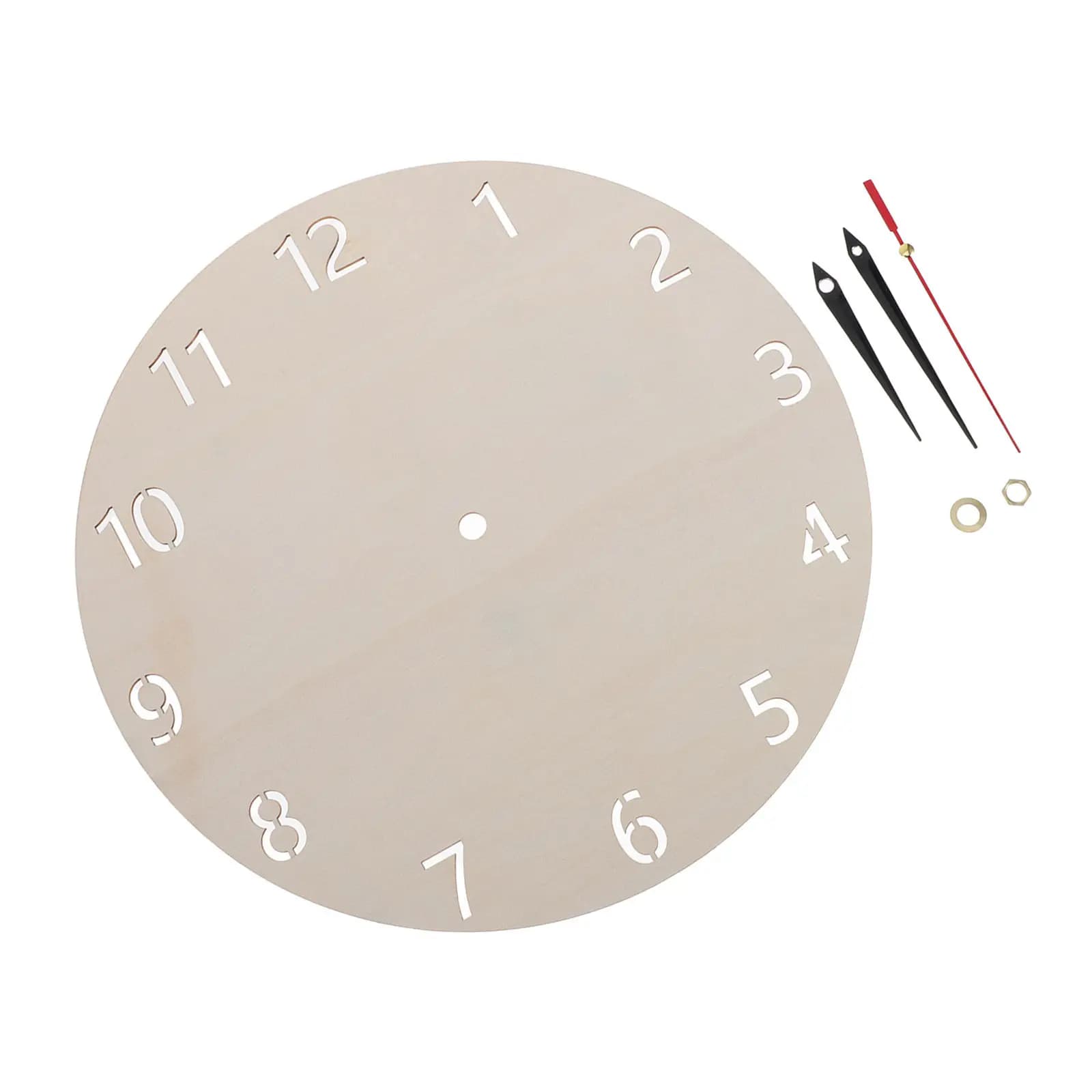 2 Set di Quadranti per Orologio in Legno da 30cm (12 Pollici) con Numeri Vuoti e Lancette, Pannello Rotondo Non Finito per Progetti di Pittura e Artigianato