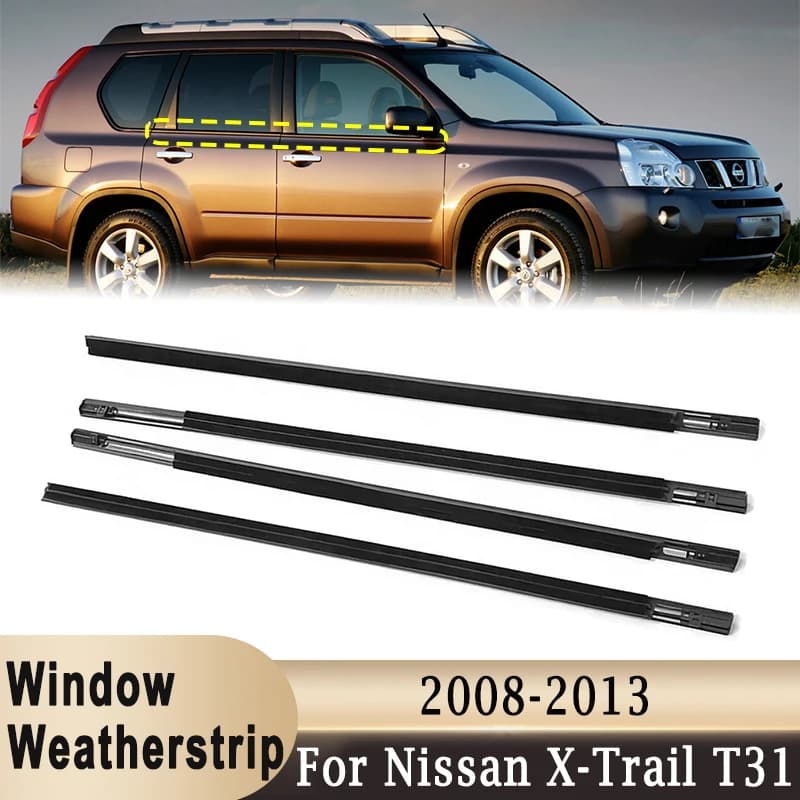 80821JG000 Finestra Guarnizione Cintura Trim Porta Laterale Finestre Vetro Strisce di Tenuta Impermeabili Per Nissan X-Trail T31 2008-2013