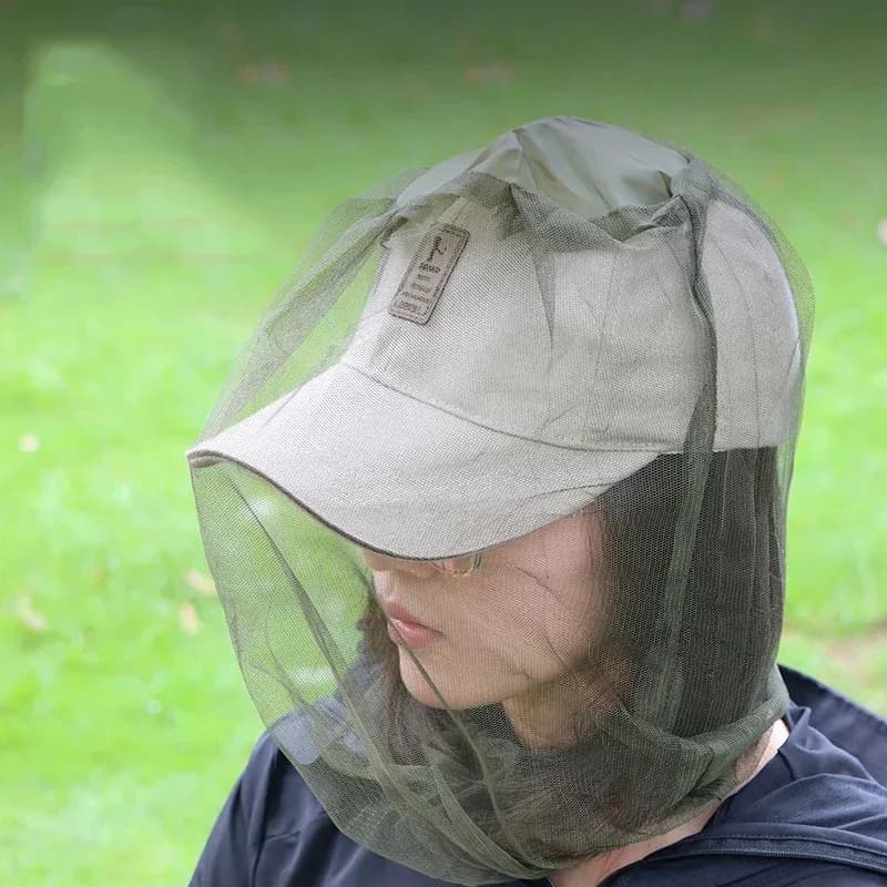 Protezione solare da pesca all'aperto Cappello a prova di insetti Maglia traspirante Maschera solare Campeggio universale Escursionismo Zanzariera Copricapo Cappello da campeggio