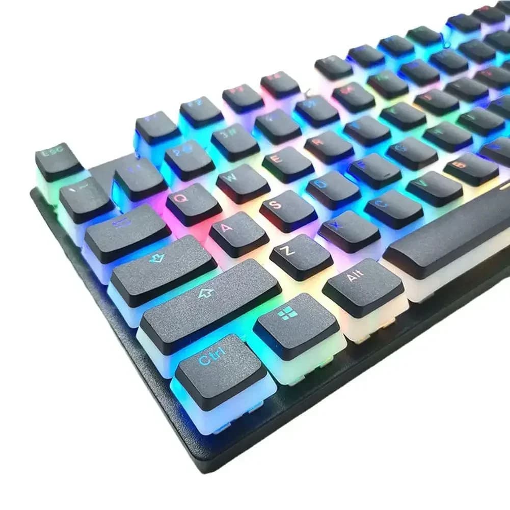 Set of double snap key cover with HyperX Pudding translucent layer cover for mechanical keyboards Set complete with 104 keys