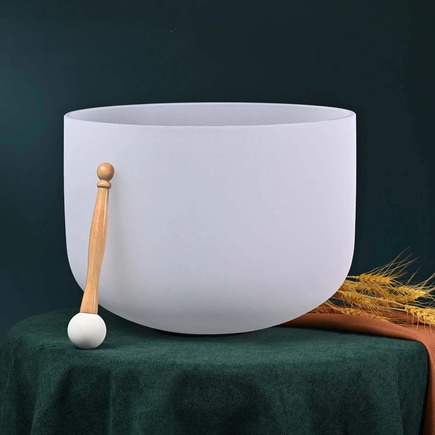 Perfect pitch 14 Inch Frosted Quartz Crystal Singing Bowl chakra C/D/E/F/G/A/B Note for Sound Healing with Bag
