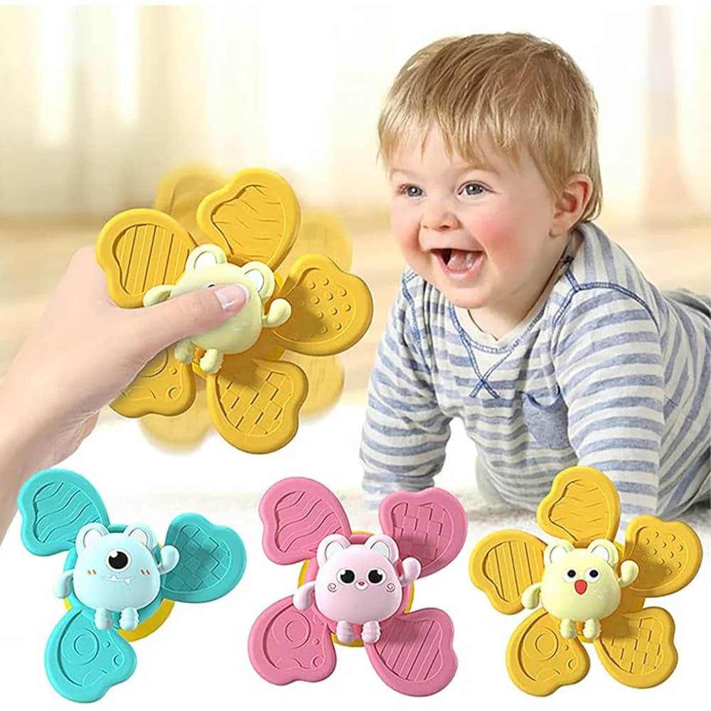 Giocattoli da bagnetto per bambini Divertente bagno Ventosa Spinner Ventosa Cartoon Sonagli Agitarsi Giocattoli educativi Regali di compleanno di Natale per i bambini