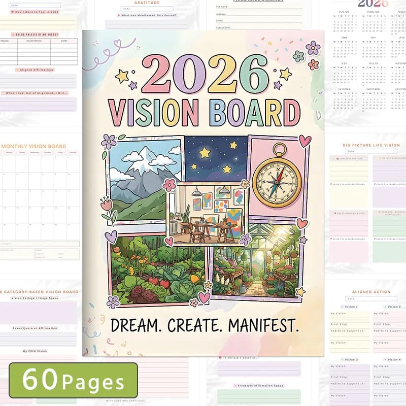 Agenda Artistica Bview 2026, Pianificatore Annuale, Quaderno per la Pianificazione del Futuro e Lista dei Desideri
