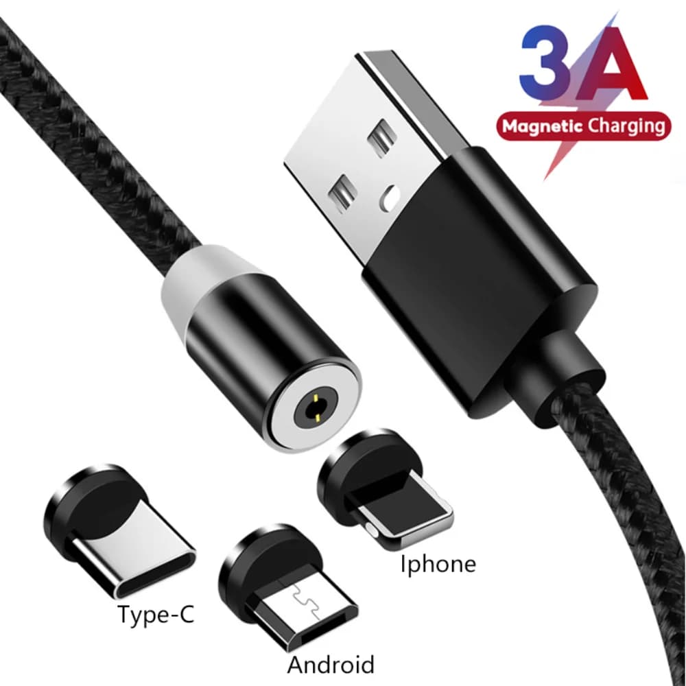 Cavo USB magnetico da 1/2 m Cavo di ricarica rapida tipo C Caricatore magnetico Carica dati Cavo micro USB Cavo USB per telefono cellulare per Iphone