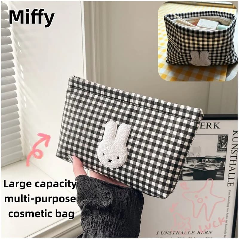 Polka Dot My Melody Cosmetic Bag with Handle | Cute Student Pencil Case | Large Capacity Multi-purpose Storage Pouch