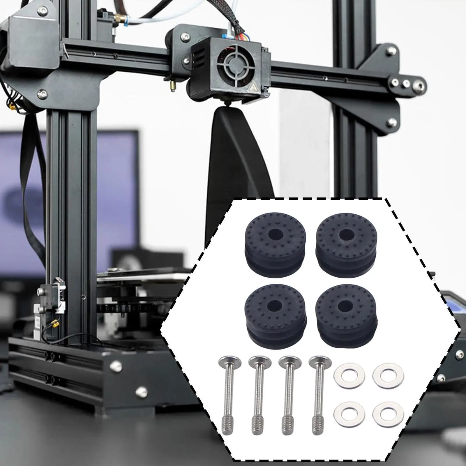 4x anti-slip footrest 3D Printer Parts Shock Absorbers Easy Repair Replacement Installation Reduces Non-slip Vibration