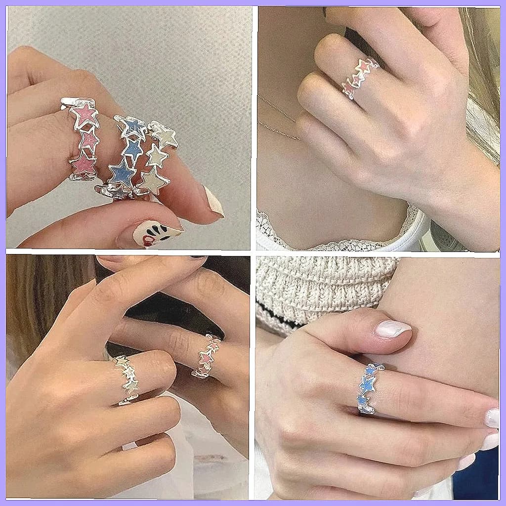 【Anello Apribile Dopamine Star】Design di nicchia di alta gamma, gioiello da mano in stile freddo ed elegante, regalo per Qixi