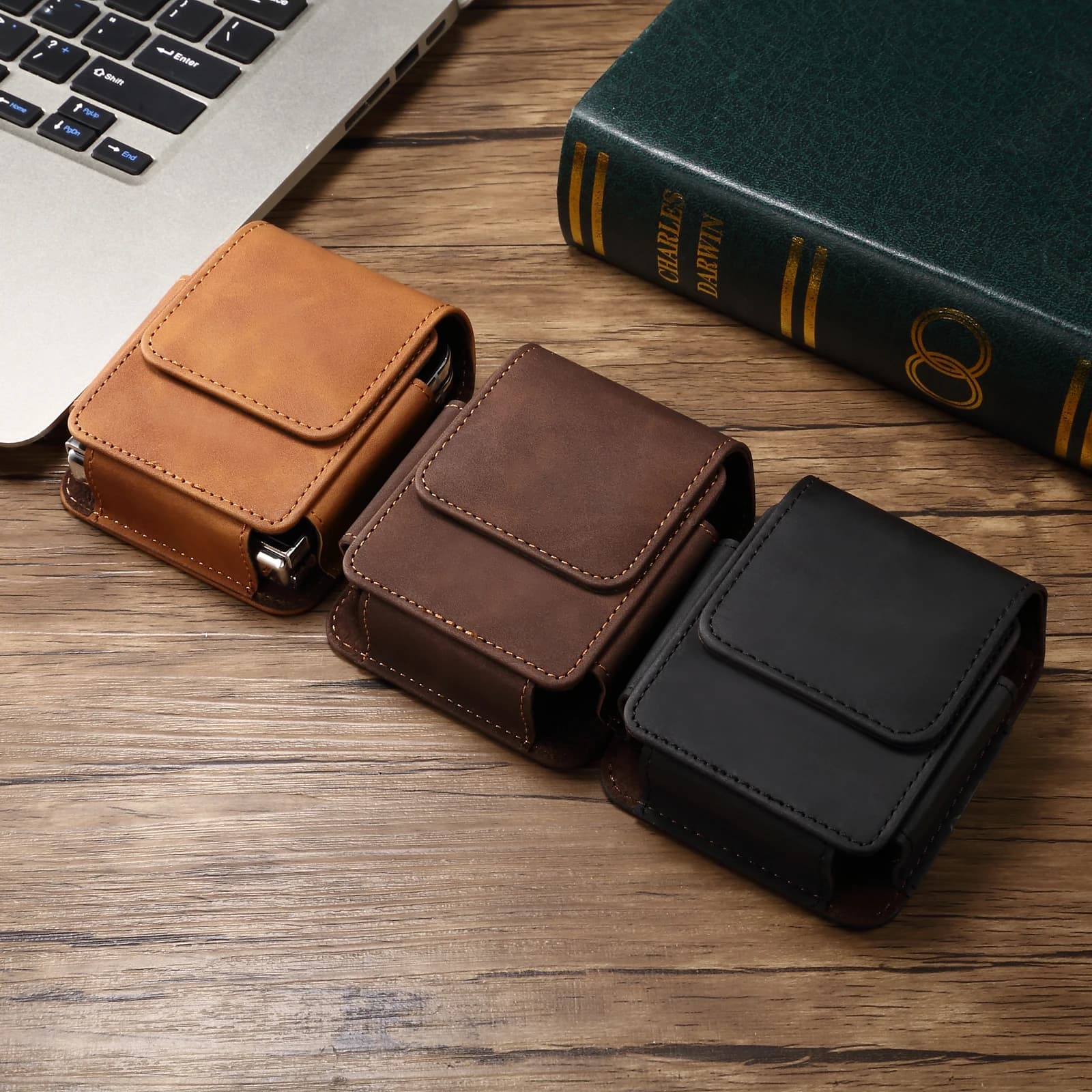 Custodia da cintura in pelle con clip da uomo marsupio per Samsung Galaxy Z Flip7 Flip6 7 6 5 4 3 5G, Oppo Find N3 custodia da viaggio con fondina