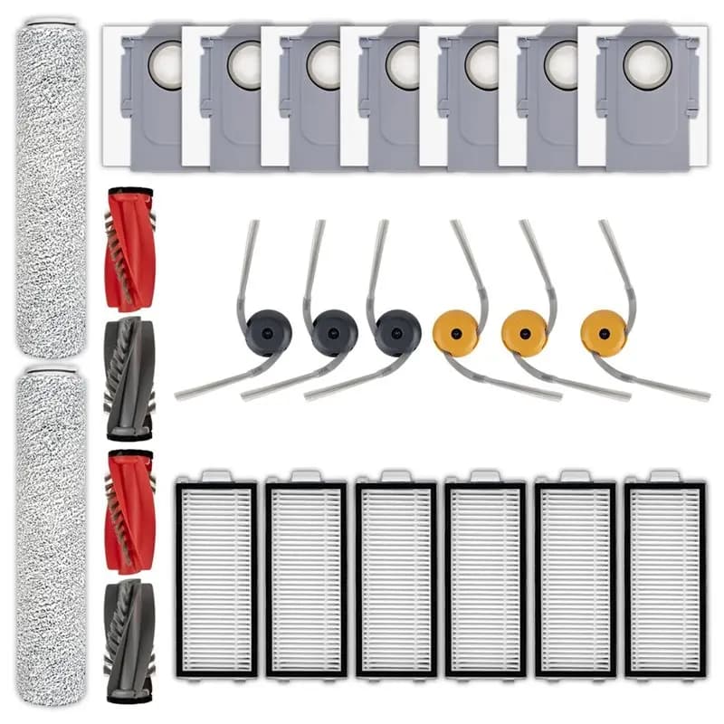 A65T-For Roborock Qrevo Curv 2 Flow Replacement Parts Kit: Brushes, Filters, Mops, Bags