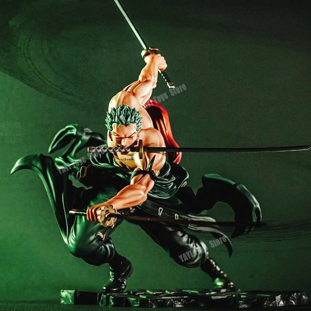 Statuetta Anime One Piece 10cm GK Roronoa Zoro a Tre Lame Sa-maximum, Modellino da Collezione Manga Anime, Giocattolo per Bambini