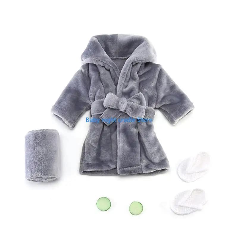 J2FF Baby Photography Prop baby bathrobe Bathroom towel Set cucumber slices for baby