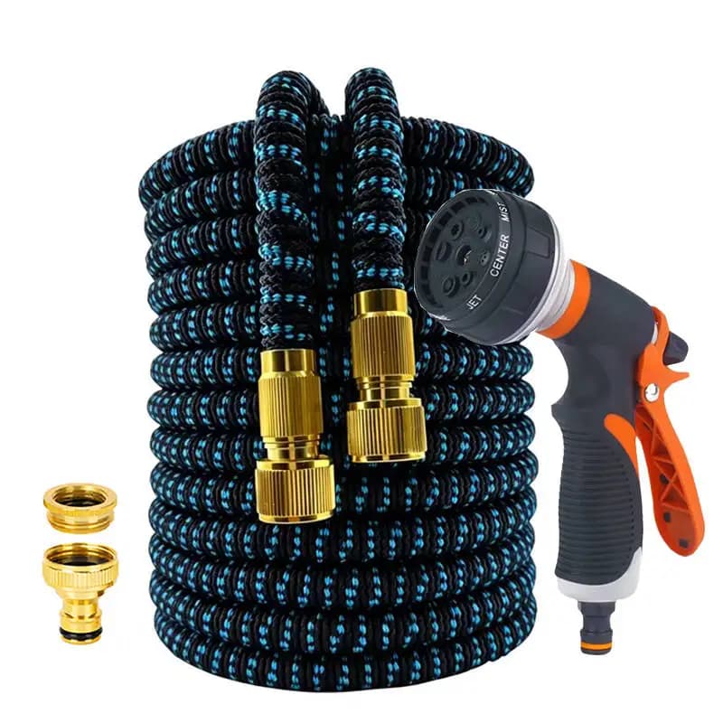 Tubo da giardino flessibile espandibile telescopico con pistola ad acqua ad alta pressione per irrigazione e pulizia di giardini e fattorie