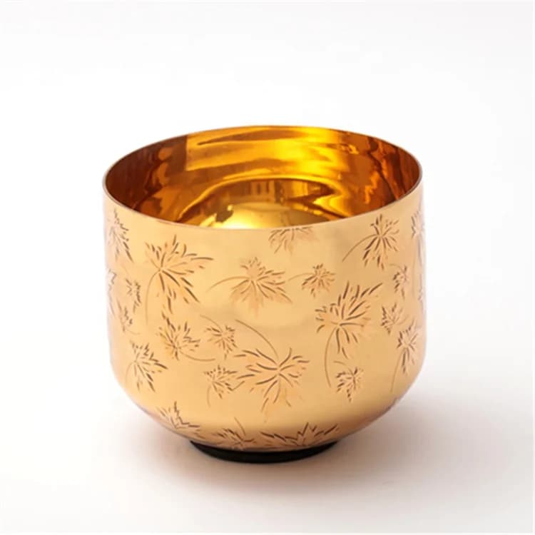 Frosted Golden Healing Singing Bowls Quartz Plated Inside or Outside Gold Singing Bowl