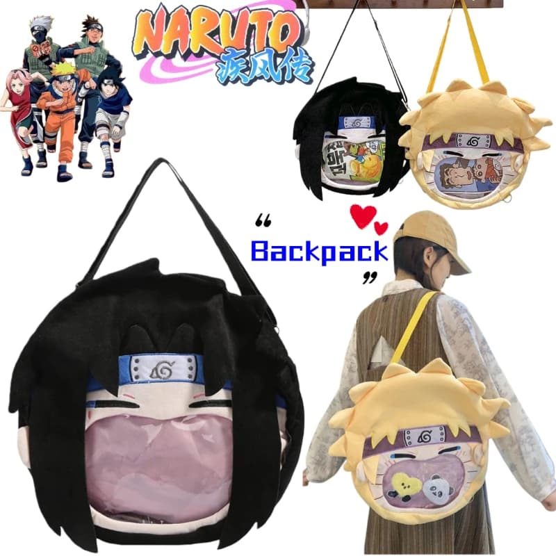 NARUTO Uzumaki Naruto Uchiha Sasuke Hatake Kakashi creative cartoon backpack student two-dimensional crossbody bag birthday gift