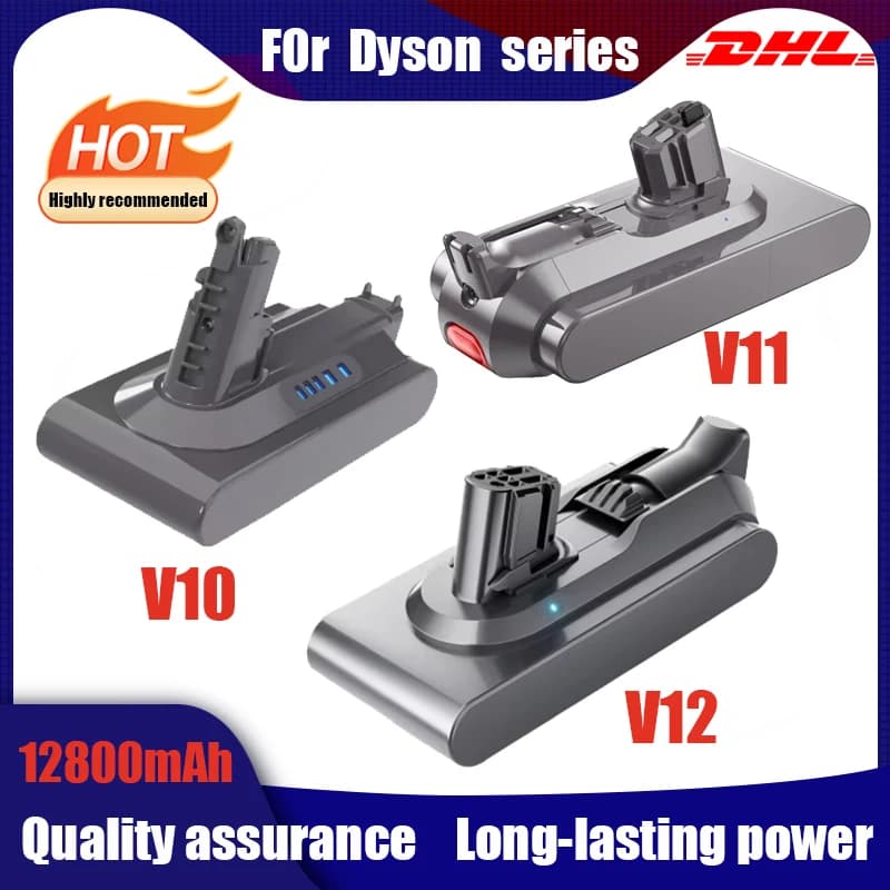 For Dyson V10 V11 V12 Battery 6800/9800/12800 mAh 25.2V Battery Compatible with SV20 SV35 SV46 Vacuum Cleaner Long Life Battery