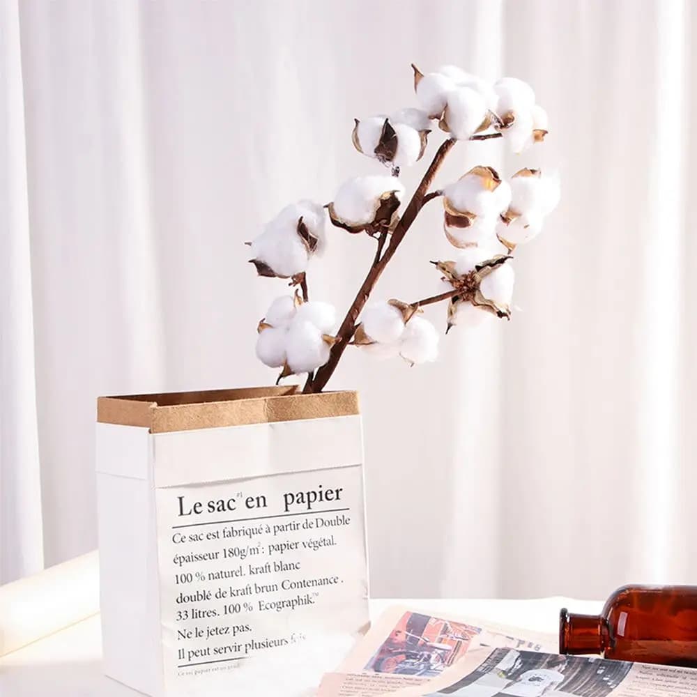 Floral Wedding Decorations Handmade, Artificial Plants, Dry Cotton Flowers, Floral Coppers, Cotton Stems