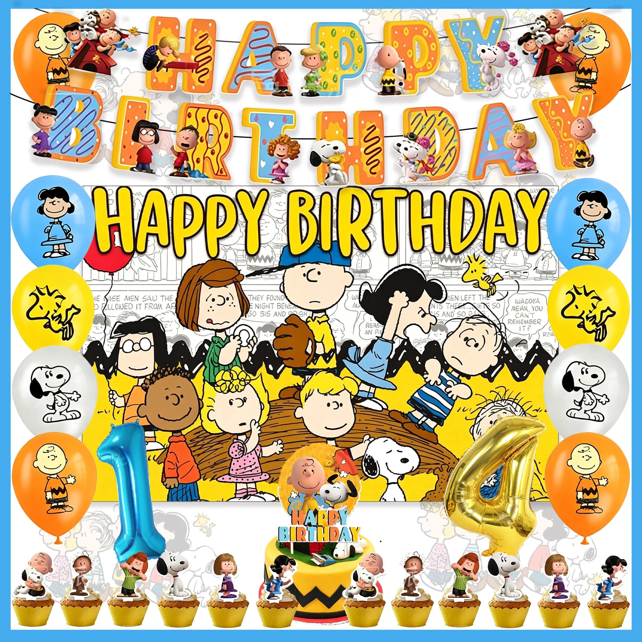 Snoopys Cartoon Dog Birthday Party Decorations Latex Balloon Banner Backdrop Cake Decorations Party Supplies Baby Shower Favors