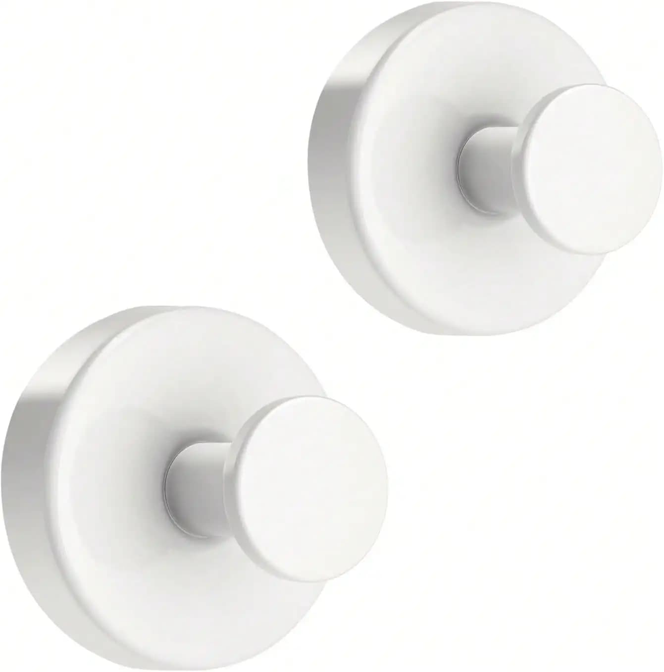 Ganci a ventosa adesivi per doccia e bagno, per vetro, specchio, piastrelle, per appendere asciugamani, spugne da bagno, accappatoi, spugne vegetali (Bianco, Confezione da 2)