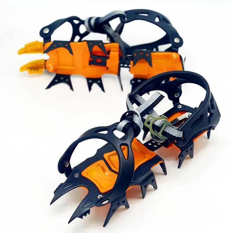 Ramponi Professionali a 18 Denti, Tacchetti Antiscivolo per Escursionismo, Arrampicata, Scarponi da Neve, Set Kit di Presa Antiscivolo