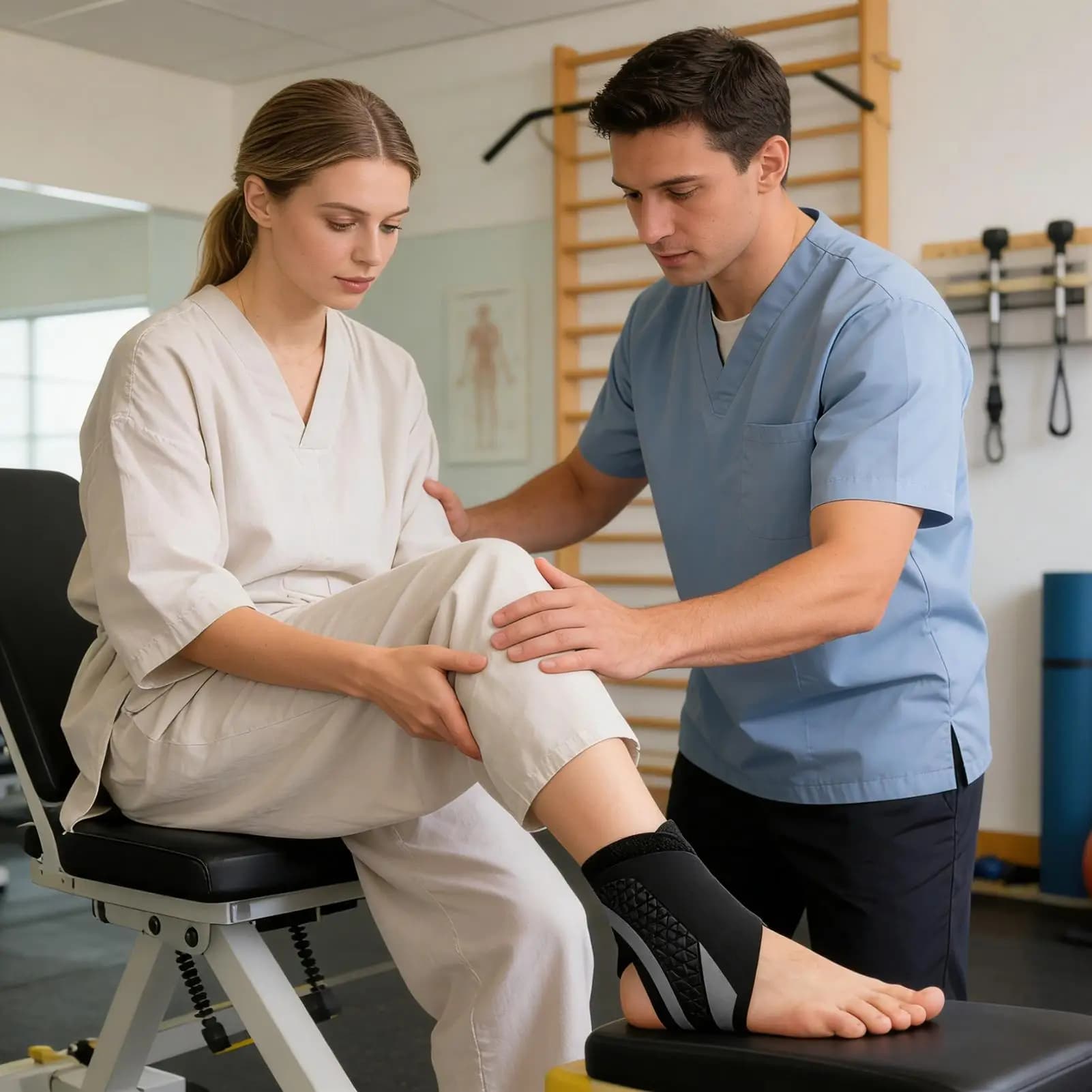1 Pezzo Tutore Caviglia con Cinghie, Fascia di Compressione per Caviglia Uomo Donna per Tendinite di Achille, Fascite Plantare, Distorsioni