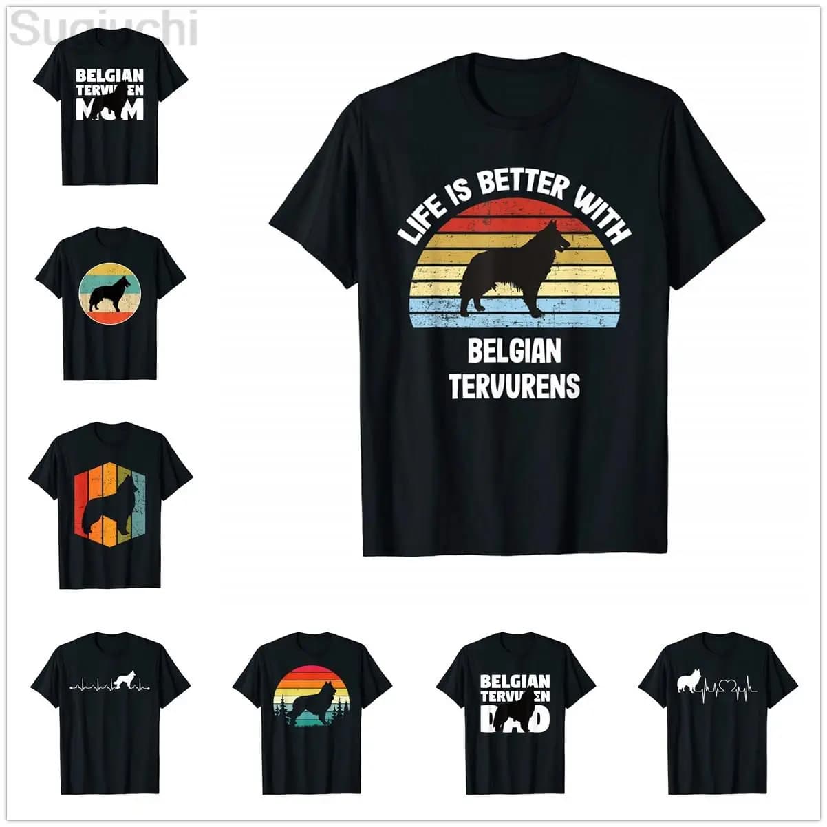 T-shirt per amanti dei cani belgi Tervuren, 100% cotone, uomo, donna, unisex, hip hop, per regalo, taglia XS-5XL