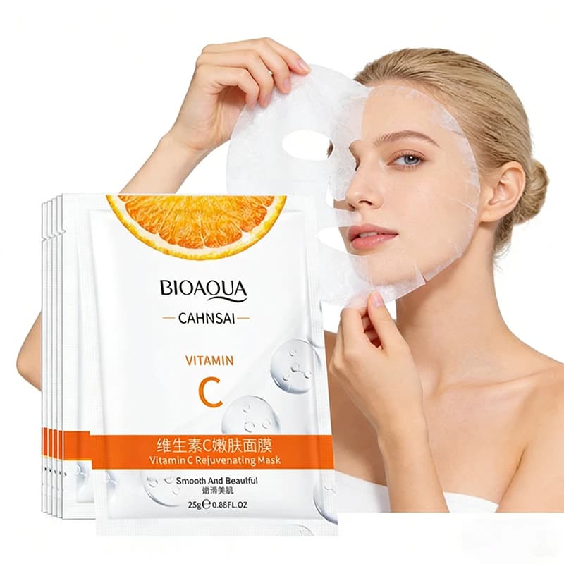 5 pcs BIOAQUA Vitamin C Face Mask Skin Care Face Moisturizing face mask Anti-aging whitening face mask for facial skin care