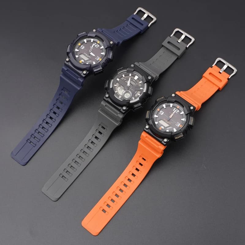 Cinturino in gomma per Casio G-SHOCK AQ-S810W W-735H AEQ-110 MCW-200H, cinturino sportivo da uomo impermeabile in resina, bracciale di ricambio per orologio