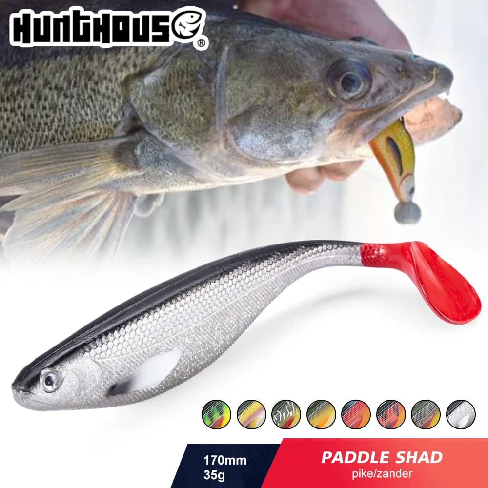 Hunthouse Soft Lure Artificial Bait Big Shads Soft 170mm 35g PVC Material For Sea Bass Perch Zander Tackle