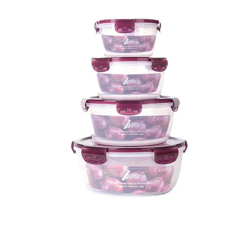 Large Round Food Storage Container, Microwave Safe Leak-Proof Bento Box for Fridge, Portable Salad Fruit Bowl with Lid