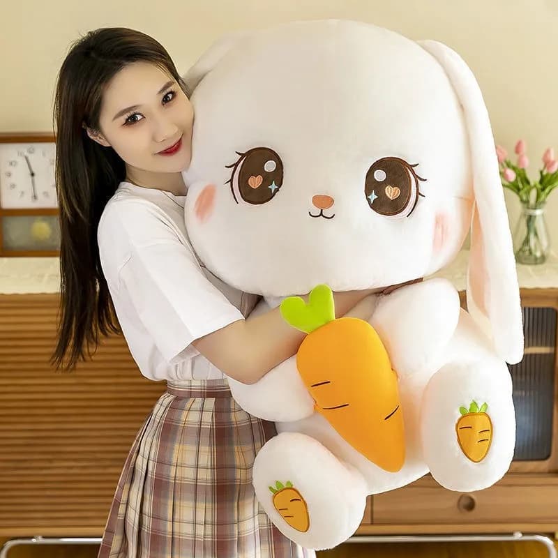 Cute Rabbit Doll Plush Toy Pillow for Girls Bedtime Sleeping Companion Fabric Doll Birthday Gift Soft Velvet Material Univers...