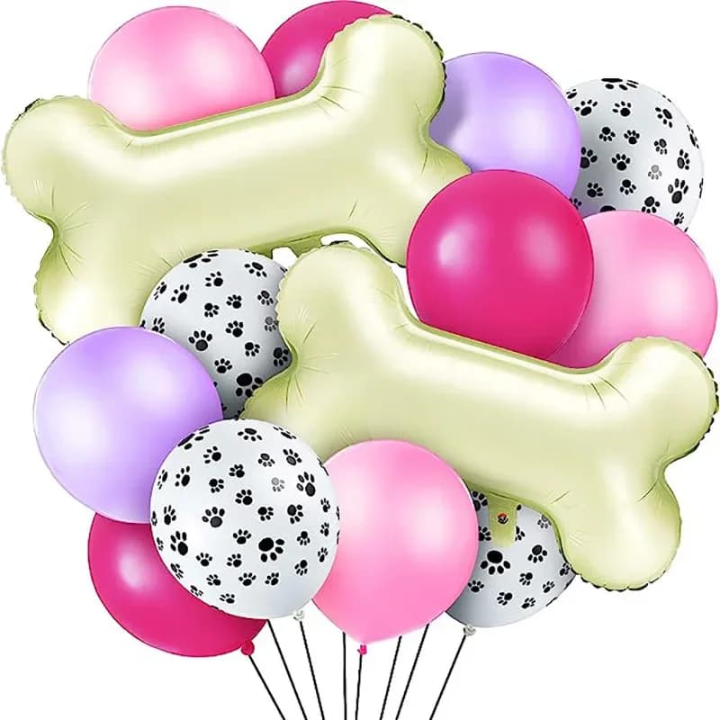 12 Palloncini in Foil a Forma di Osso, Zampa di Cane, Palloncini a Forma di Osso di Animale Cartone Animato, Decorazione per Feste di Compleanno, Baby Shower, Globos, Giocattoli per Bambini