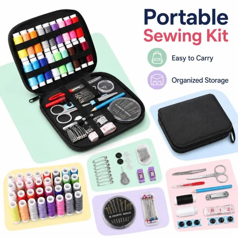 1set Portable Sewing Kit Box Household Sewing Tools Sewing Kit Set Sewing Tools Set Household Goods
