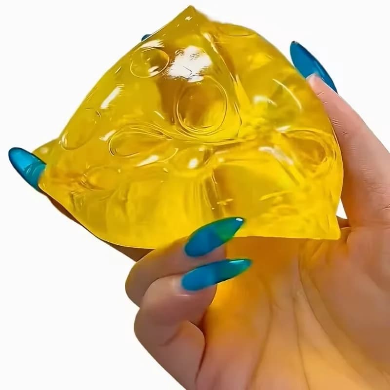1 Pezzo Giocattolo Morbido a Forma di Formaggio al Miele, Giocattolo Antistress Super Morbido Mochi Cheese, Divertente Giocattolo Sensoriale per Bambini e Adulti