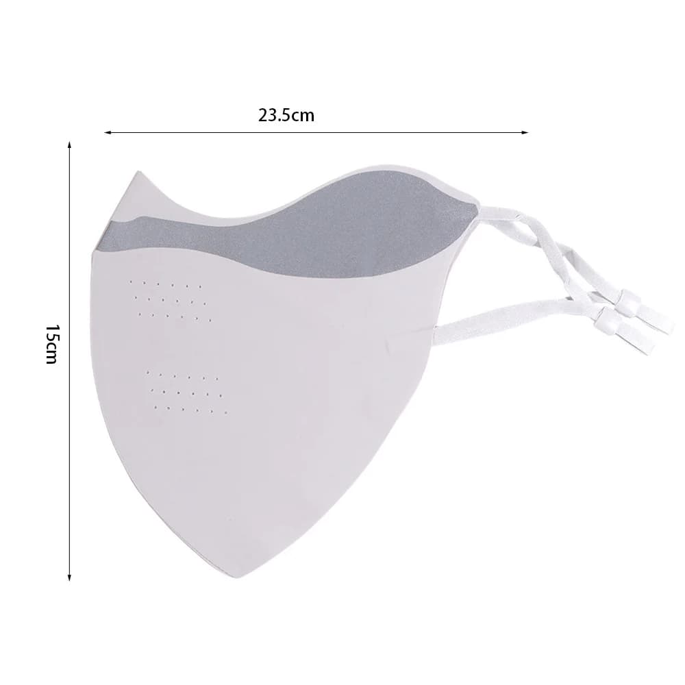 With Reflective Stripe Ice Silk Sunscreen Mask Solid Color Quick Drying Cycling Face Cover UV Protection Dustproof Face Veil
