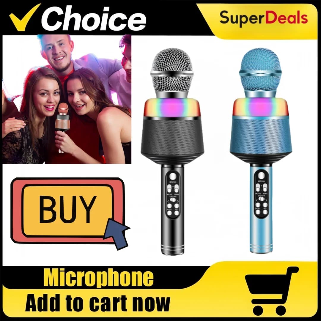 Microfono karaoke wireless professionale con altoparlante, macchina per karaoke con suono surround che supera i microfoni ordinari