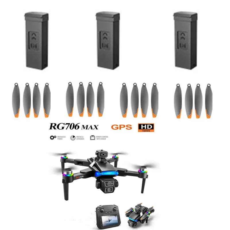 Batteria per Droni FPV RG706MAX 7.4V 3000MAH, Ricambio Originale per Drone RG706MAX, Parti di Ricambio per Batteria e Pale del Drone RG706 MAX
