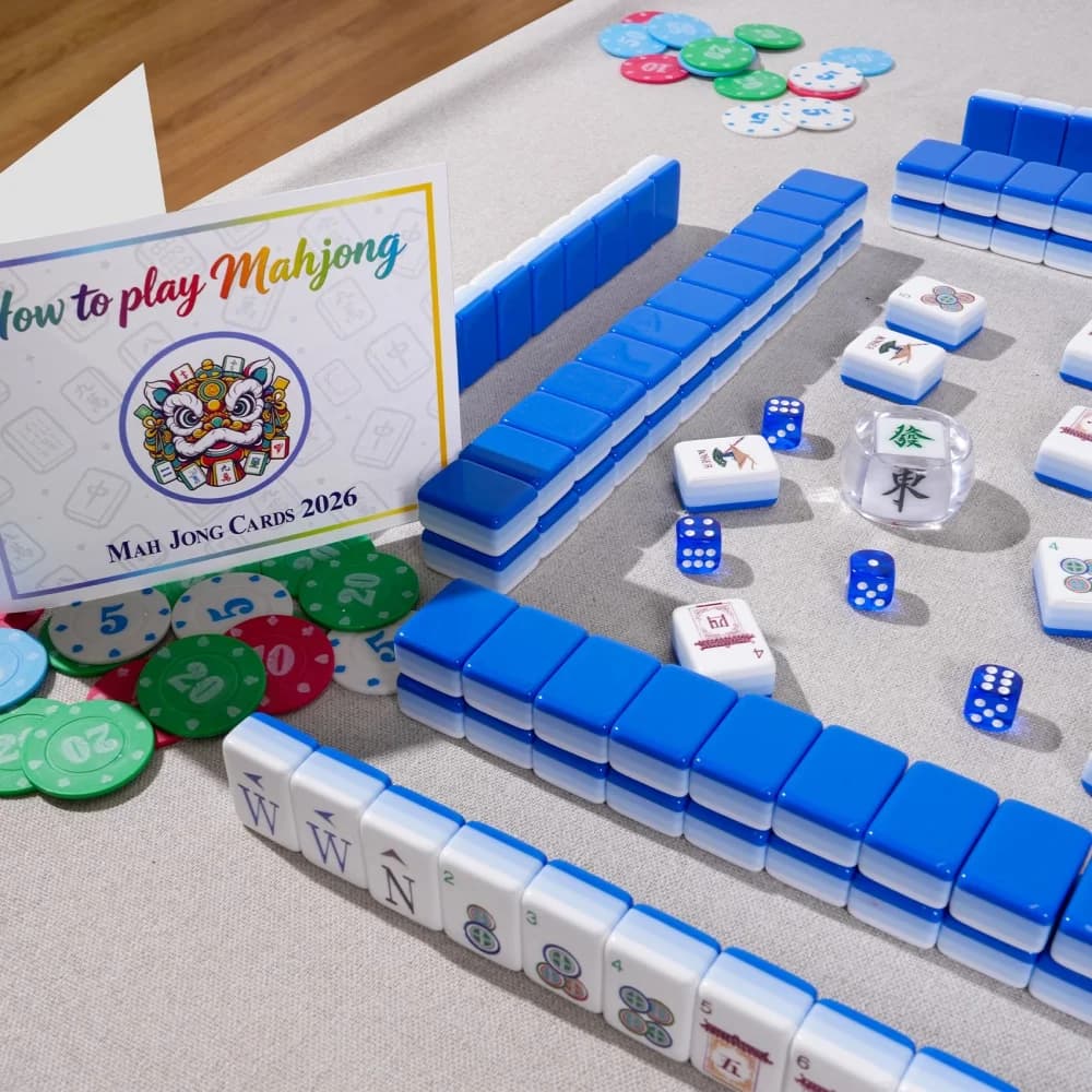 Hot Selling Acrylic American Mahjong Set Sky Blue Engraved Mahjong Tiles Travel Mah Jongg Sets for Adult Party Board Games Gifts
