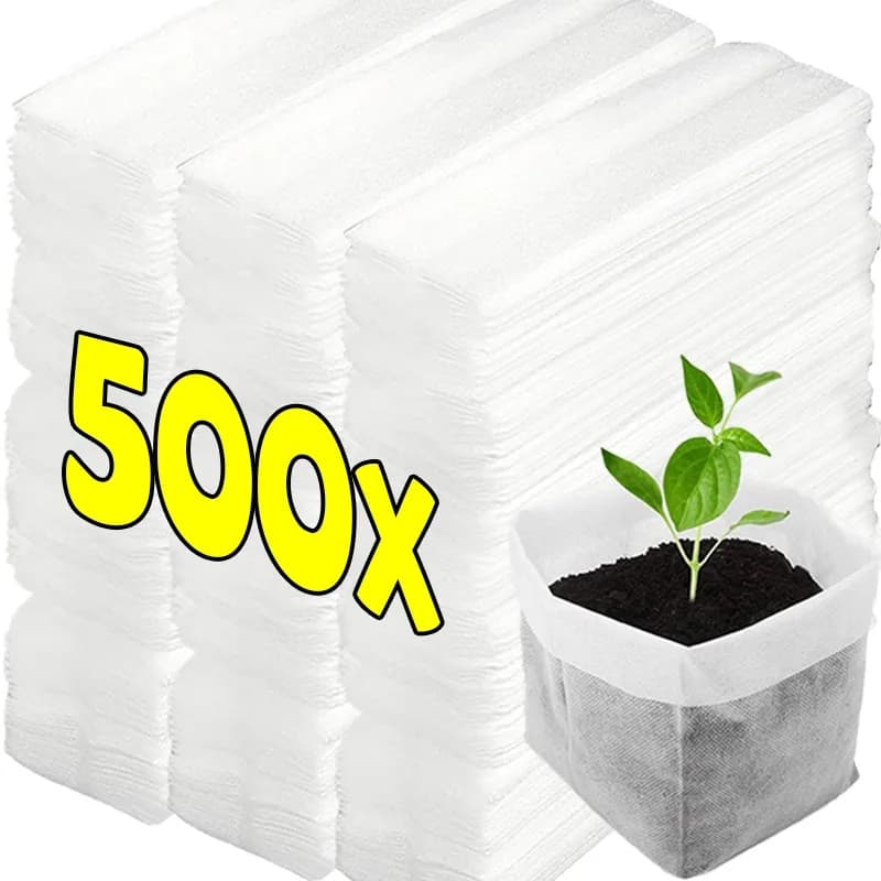 100/500PCS Non woven Biodegradable Nursery Grow Bags Plants Semi Coltiva Tasche Garden Flower Vegetable Plant Care Accessories