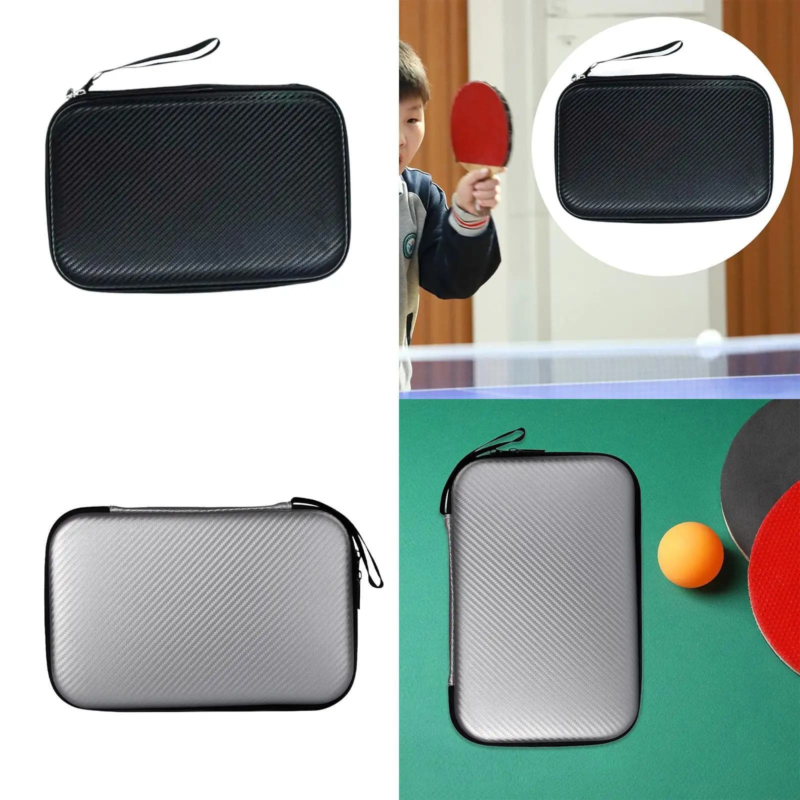 Custodia per pagaia da ping pong per 2 pagaie Protezione per allenamento portatile Custodia da viaggio per esterni Custodia per racchetta da ping pong