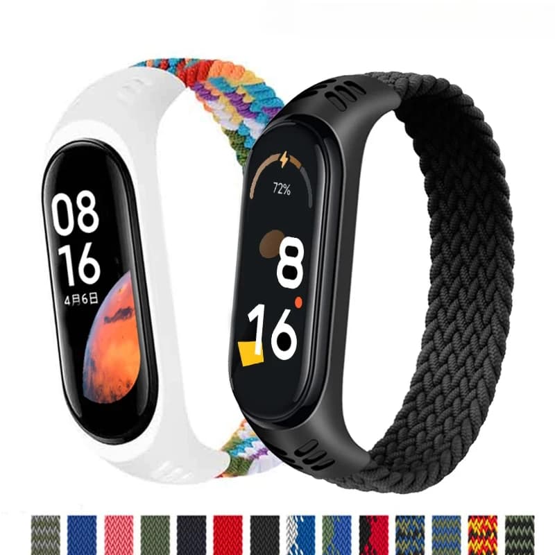 Bracciale per Xiaomi Mi band 6 7 Cinturino in nylon intrecciato solo loop pulseira braccialetto Miband5 Cintura da polso Mi band 5 4 3 6 correa