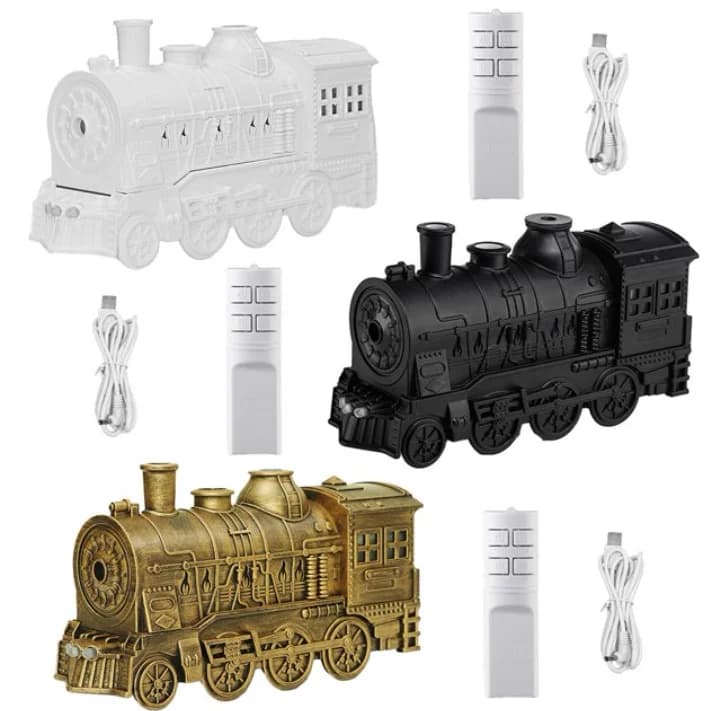 300ml Aromatherapy Machine Humidifier Retro Steam Train Quiet Ultrasonic Remote Control Home Office Bedroom Air Purifier Spray