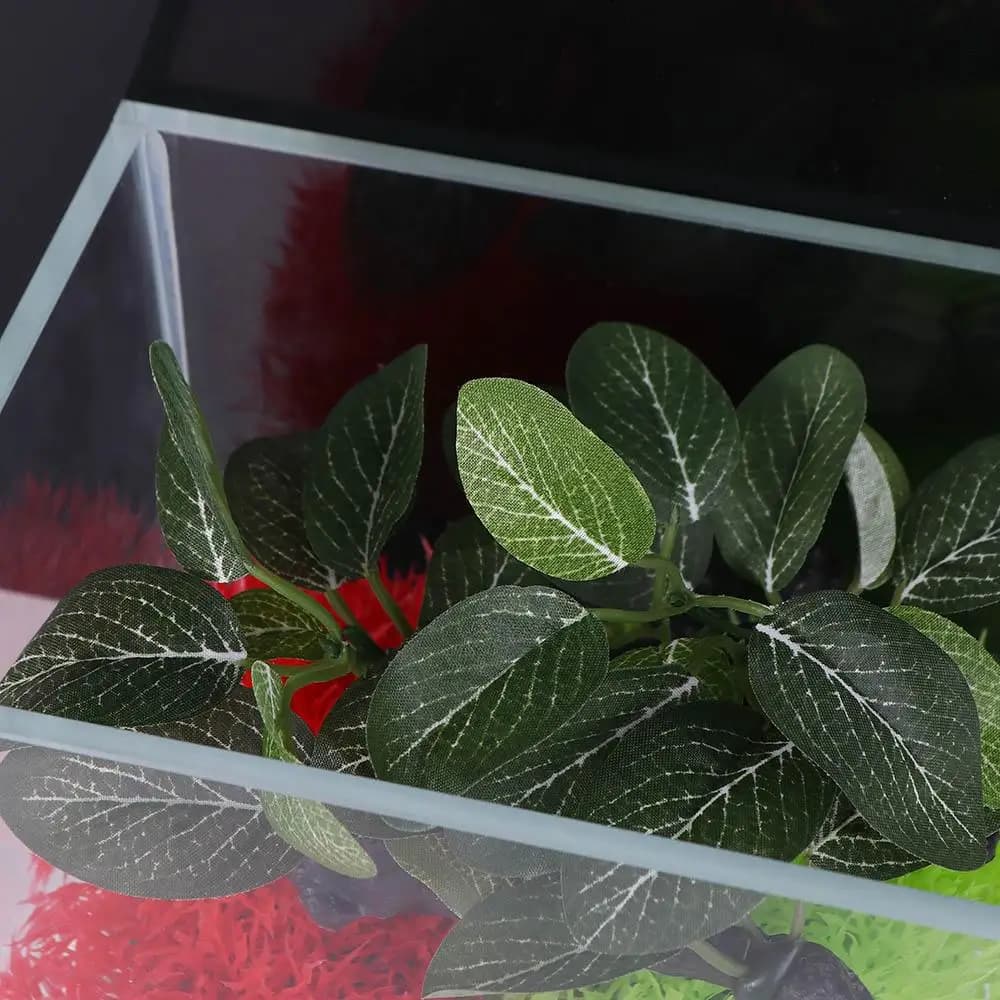 Silk Lifelike Faux for Fish Tank Decor Realistic Underwater Ficus Tree Turtle Jar Ornament Aquarium Plants Artificial Plants
