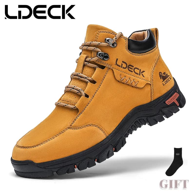 High-Top Men's Hiking Boots for Outdoor Driving Camping Picnic - Durable Comfortable Men's Mountain Climbing Shoes