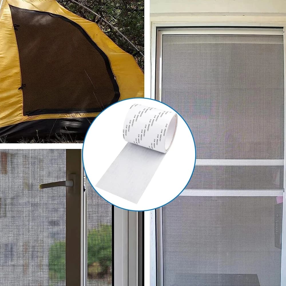 2 rotoli 10cm x 2M schermo della finestra nastro di riparazione della zanzariera autoadesivo forte Anti-insetto Fly Mesh fori rotti Patch di riparazione